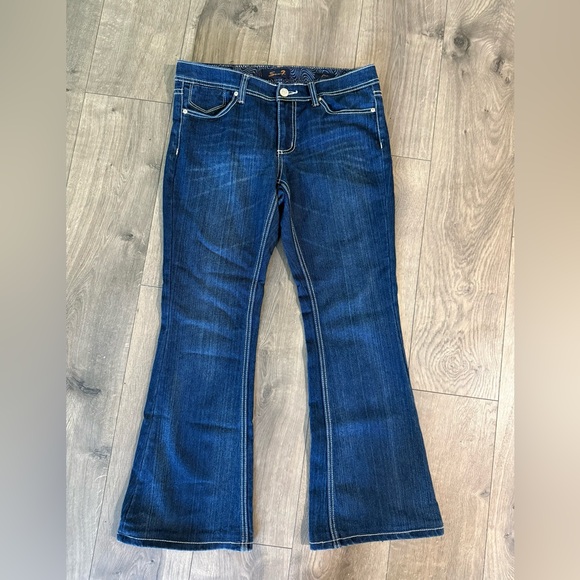 Seven7 Dark Wash Flare Jeans – Size 10 - Picture 1 of 4